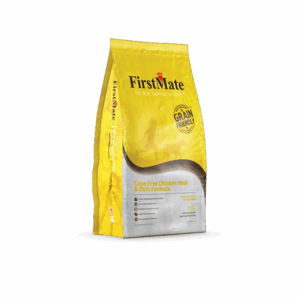 Bag of FirstMate Grain Friendly Cage Free Chicken Meal and Oats dog food
